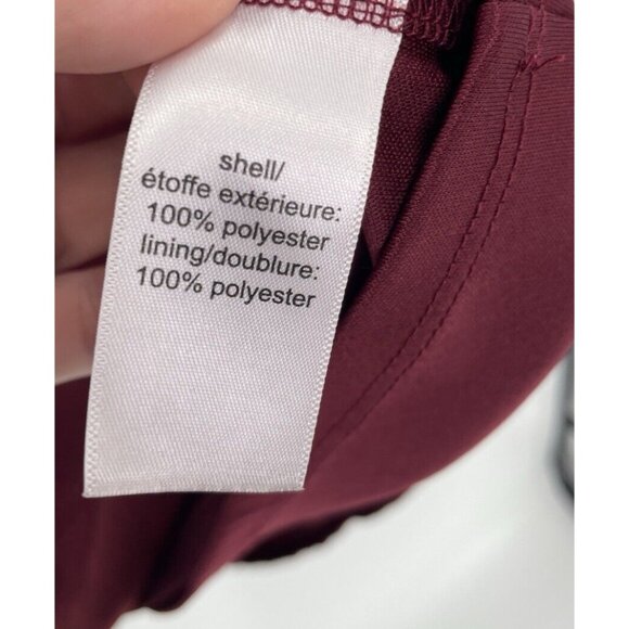 Maurices Maroon Red Cinch Waist Bell Sleeve Chiffon Lined Dress Size XL Career - Picture 6 of 10